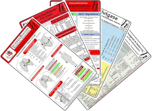 Intensiv-Station Karten-Set - Analgesie & Sedierung, Blutgase & Differentialdiagnose, Herzrhythmusstörungen, Inkompatibilitäten intravenöser Medikamente, Reanimation von Hawelka, Verlag