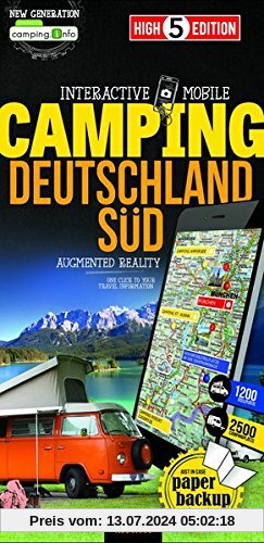 Interactive Mobile CAMPINGMAP Deutschland Süd: Campingkarte Deutschland Süd 1:550 000 (High 5 Edition CAMPING Collection)