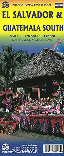 International Travel Map ITM El Salvador: Touristische Karte El Salvador; doppelseitig, waterproof El Salvador 270T., Plan San Salvador Southern Guatemala 457T., von ITM International Travel Maps