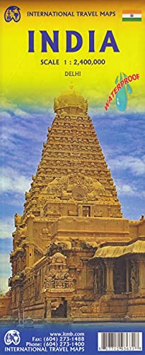 International Travel Map ITM India: Touristische Karte Indien;waterproof/wasserfest Stpl. Kolkata 11T., Stpl. Mumbai 13,5T., Stpl. New Delhi, von ITM International Travel Maps