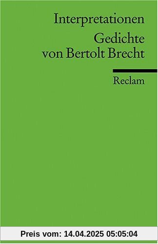 Interpretationen: Gedichte von Bertolt Brecht: 12 Beiträge