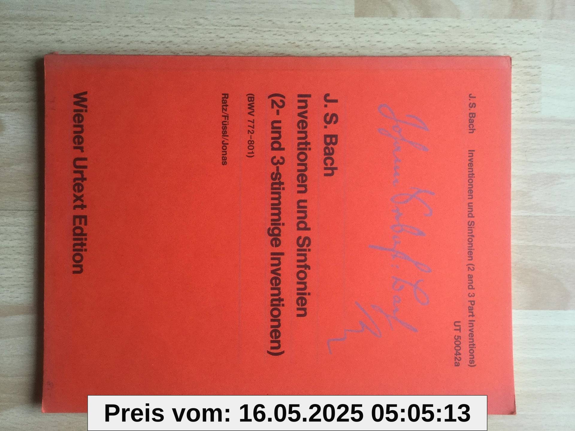 Inventionen und Sinfonien: Zwei- und dreistimmige Inventionen. BWV 772 - 801. Klavier. (Wiener Urtext Edition)