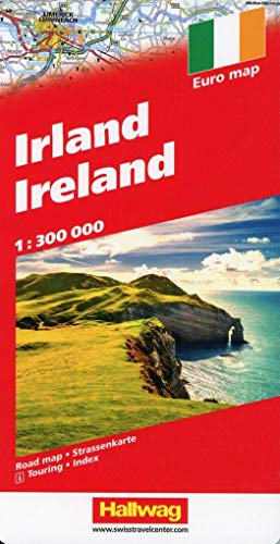 Irland 1:300 000 Strassenkarte: Strassenkarte, doppelseitig (Hallwag Strassenkarten) von Hallwag Karten Verlag