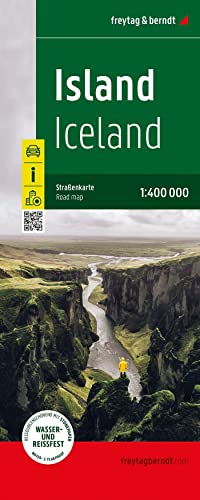 Island, Straßenkarte 1:400.000, freytag & berndt, Softcover: Wasserfest und reißfest (freytag & berndt Auto + Freizeitkarten)