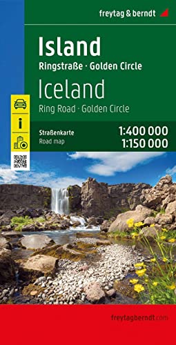 Island, Straßenkarte 1:400.000, freytag & berndt: Ringstraße - Golden Circle 1:150.000 (freytag & berndt Auto + Freizeitkarten)