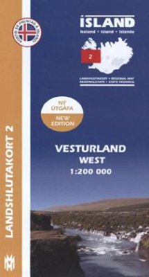 Island - Landshlutakort Vesturland (West) von Mál og Menning