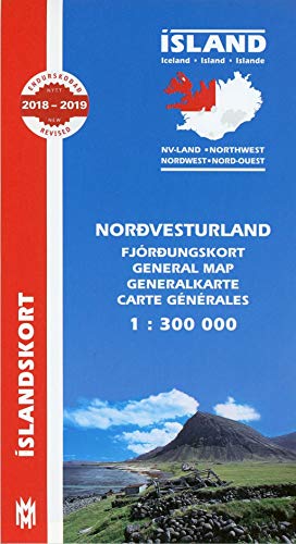 Island. Nordwest 1 : 300 000: Generalkarte (North West Iceland Map 1:300 000) von Ml og menning