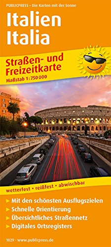 Italien, Italia: Straßen- und Freizeitkarte mit Touristischen Straßen, Highlights der Region und digitalem Ortsregister. 1:750 000 (Straßen- und Freizeitkarte: StuF) von FREYTAG-BERNDT UND ARTARIA