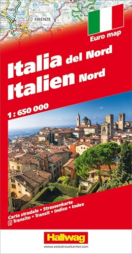Hallwag Strassenkarte Italien Nord 1:650.000: Inkl. Transitpläne, Ortsverzeichnis und Reiseinformationen