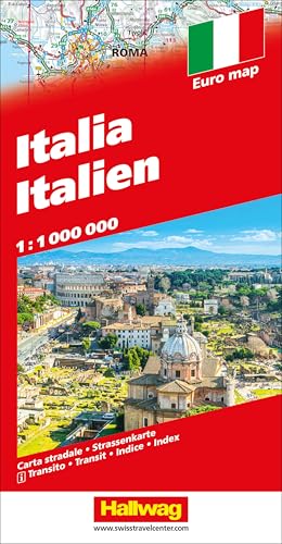 Hallwag Strassenkarte Italien 1:1 Mio.: Inkl. Transitpläne, Ortsverzeichnis und Reiseinformationen (Hallwag Strassenkarten)