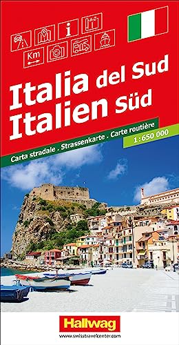 Italien Süd Strassenkarte 1:650 000: Transitpläne, Index. (Hallwag Strassenkarten) von Hallwag