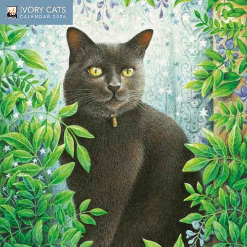 Ivory Cats by Lesley Anne Ivory Mini Wall Calendar 2026 (Art Calendar) von Flame Tree Publishing