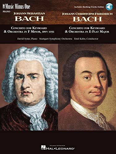 Johann Sebastian Bach Concerto F Minor-F-Moll, BMV1056/ Johann Christoph Friedrich Bach Concerto E Flat Major-Es-DUR: For Harpsichord or Piano and Orchestra : Music Minus One Piano von Music Minus One