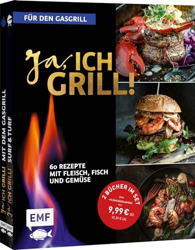 Ja, ich grill! – Für den Gasgrill: Doppelt gut – 2 Bücher im Set: 60 Rezepte mit Fleisch, Fisch und Gemüse – mit allen Grundlagen zum Grillen Ja, ich grill! – Für den Gasgrill: Doppelt gut – 2 Bücher im Set: 60 Rezepte mit Fleisch, Fisch und Gemüse – mit allen Grundlagen zum Grillen