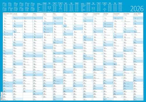 Jahresplaner 14 Monate foliert 2026 - Plakat-Kalender 86x61 cm - abwischbar - Ferienübersicht - Arbeitstagezählung - Zettler Jahresplaner 14 Monate foliert 2026 - Plakat-Kalender 86x61 cm - abwischbar - Ferienübersicht - Arbeitstagezählung - Zettler von ZETTLER Kalender