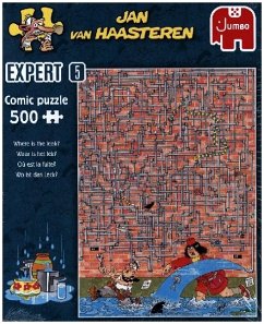 Jumbo 1110100031 - Jan van Haasteren, Expert 5, Wo ist das Leck, Comic-Puzzle, 500 Teile von Jumbo Spiele