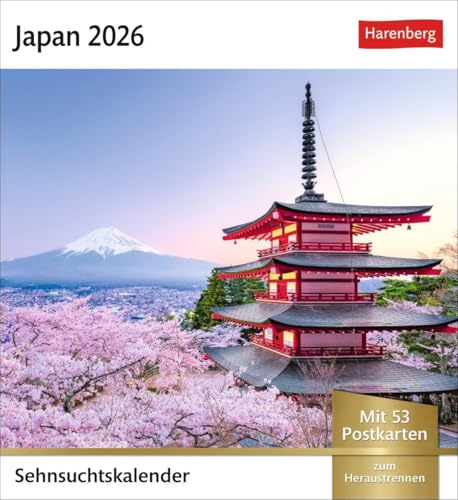 Japan Sehnsuchtskalender 2026 - Wochenkalender mit 53 Postkarten: Fernweh in einem Foto-Kalender zum Aufstellen. Die schönsten Landschaften und Städte ... zum Aufhängen (Postkartenkalender Harenberg) von Harenberg