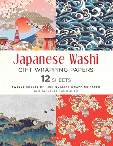 Japanese Washi Gift Wrapping Papers: 12 Sheets of High-Quality 18 X 24" (45 X 61 CM) Wrapping Paper: 18 x 24 inch (45 x 61 cm) Wrapping Paper