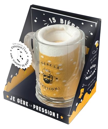 Je gère la pression !: Coffret avec 1 chope à bière, 1 paire de chaussettes et 1 livret de recettes de cocktails von LAROUSSE
