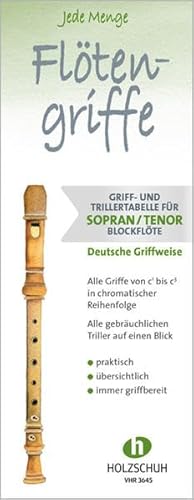 Jede Menge Flötengriffe - Sopran- und Tenorblockflöte (Deutsche Griffweise): Griff- und Trillertabelle für Sopran- und Tenorblockflöte, deutsche Griffweise