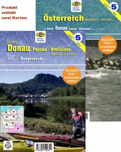 Jübermann Wassersport-Wanderkarte Österreich / Donau, Passau - Bratislava, 2 Bl. von Jübermann