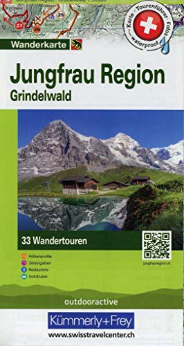 Jungfrau Region Grindelwald Nr. 04 Touren-Wanderkarte 1:50 000: 33 Wandertouren, Tourenführer, Fotos, waterproof, Höhenprofile, Zeitangaben, ... (Kümmerly+Frey Touren-Wanderkarten, Band 4) von Hallwag Karten Verlag