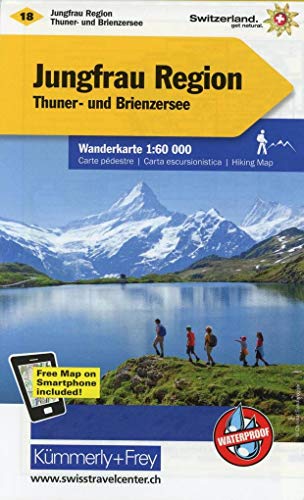Jungfrau-Region Thuner- und Brienzersee Wanderkarte Nr. 18: Free Download mit HKF Outdoor Map (Kümmerly+Frey Wanderkarten, Band 18) von Hallwag Kümmerly & Frey