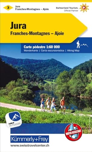 Kümmerly+Frey Wanderkarte 3 Jura 1:60.000: Mit Franches-Montagnes und Ajoie. Wetterfest, matt laminiert und mit free Download von Hallwag Kümmerly & Frey