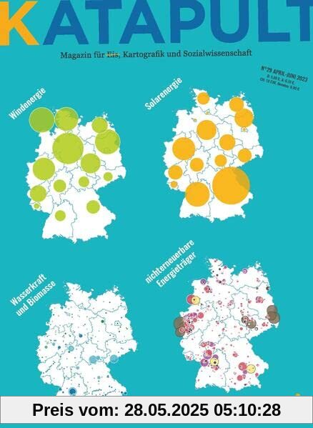 KATAPULT Magazin Ausgabe 29: Windenergie, Solarenergie, Wasserkraft und Biomasse, nichterneuerbare Energieträger