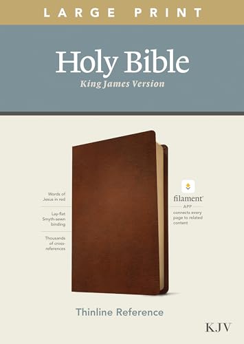 KJV Large Print Thinline Reference Bible, Filament Enabled Edition (Red Letter, Genuine Leather, Brown): King James Version, Brown, Genuine Leather, Filament Enabled: Thinline Reference von Tyndale House Publishers