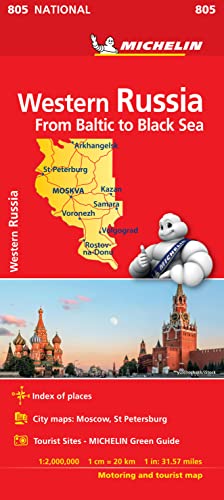 Michelin Westliches Russland: Straßen-und Tourismuskarte 1:2.000.000 (MICHELIN Nationalkarten)