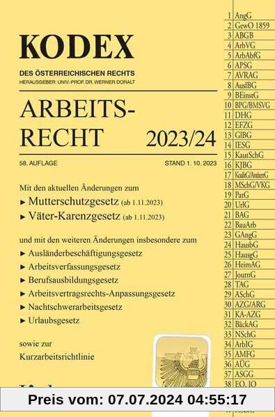 KODEX Arbeitsrecht 2023/24 (Kodex des Österreichischen Rechts)