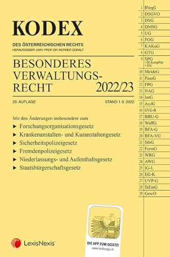 KODEX Besonderes Verwaltungsrecht 2022/23 - inkl. App KODEX Besonderes Verwaltungsrecht 2022/23 - inkl. App von LexisNexis ARD ORAC