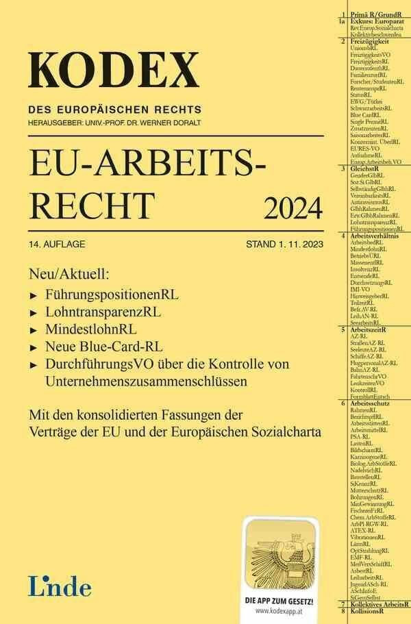 KODEX EU-Arbeitsrecht 2024 (Kodex des Internationalen Rechts)