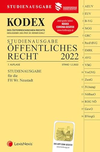 KODEX Öffentliches Recht 2022 - inkl. App: Studienausgabe der FH Wr. Neustadt
