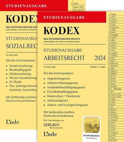 KODEX-Paket Studienausgabe Arbeits- und Sozialrecht 2024 (Kodex Studienausgabe) von Linde Verlag Ges.m.b.H.
