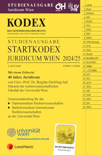 KODEX Startkodex Wien Juridicum 2024/25 - inkl. App: Studienausgabe für die Uni Wien KODEX Startkodex Wien Juridicum 2024/25 - inkl. App: Studienausgabe für die Uni Wien von LexisNexis ARD ORAC