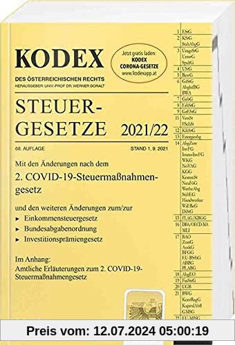 KODEX Steuergesetze 2021/22 (Kodex des Österreichischen Rechts)