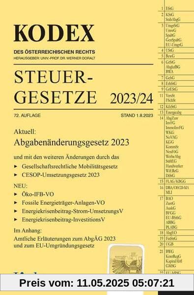 KODEX Steuergesetze 2023/24 (Kodex des Österreichischen Rechts)