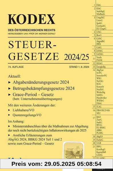 KODEX Steuergesetze 2024/25 (Kodex des Österreichischen Rechts)