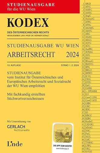 KODEX Studienausgabe Arbeitsrecht WU 2024: Studienausgabe für die WU Wien von Linde Verlag Ges.m.b.H.