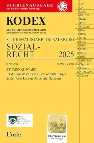 KODEX Studienausgabe Sozialrecht Salzburg 2025 von Linde Verlag Ges.m.b.H.