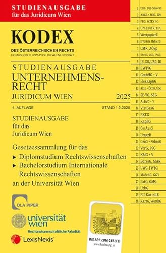 KODEX Unternehmensrecht Wien Juridicum 2025 - inkl. App: Studienausgabe für die Uni Wien KODEX Unternehmensrecht Wien Juridicum 2025 - inkl. App: Studienausgabe für die Uni Wien von LexisNexis ARD ORAC