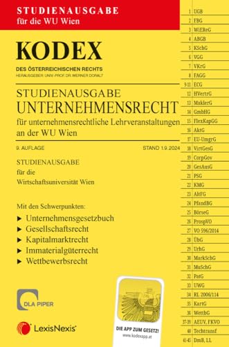 KODEX Unternehmensrecht für unternehmensrechtliche LVA (WU Wien) 2024/25 - inkl. App: Studienausgabe für die WU Wien KODEX Unternehmensrecht für unternehmensrechtliche LVA (WU Wien) 2024/25 - inkl. App: Studienausgabe für die WU Wien von LexisNexis ARD ORAC