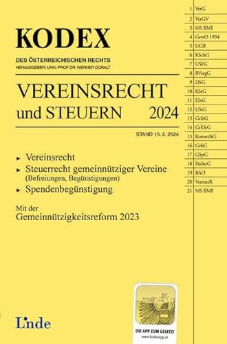 KODEX Vereinsrecht und Steuern (Kodex des Österreichischen Rechts) von Linde Verlag Ges.m.b.H.