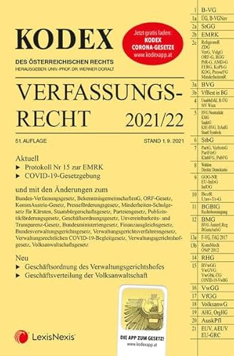 KODEX Verfassungsrecht 2021/22 - inkl. App KODEX Verfassungsrecht 2021/22 - inkl. App von LexisNexis ARD ORAC