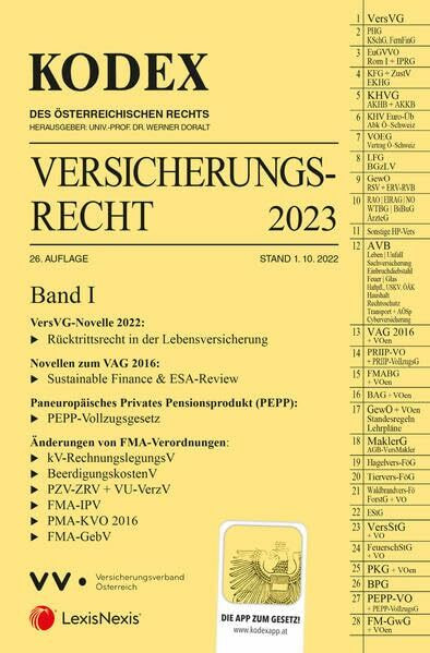 KODEX Versicherungsrecht Band I 2023 - inkl. App KODEX Versicherungsrecht Band I 2023 - inkl. App