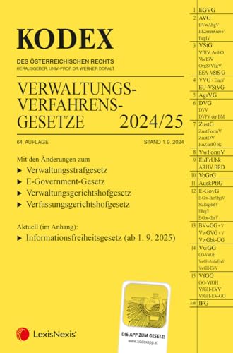 KODEX Verwaltungsverfahrensgesetze (AVG) 2024/25 - inkl. App von LexisNexis ARD ORAC