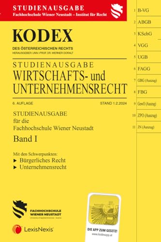 KODEX Wirtschafts- und Unternehmensrecht 2024 Band I - inkl. App: WUR I, Studienausgabe der FH Wr. Neustadt
