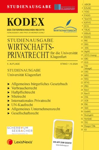 KODEX Wirtschaftsprivatrecht Klagenfurt 2024 - inkl. App: Studienausgabe von LexisNexis ARD ORAC
